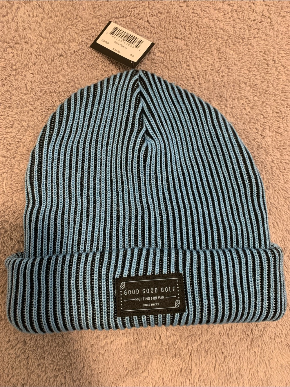 GoodGood Golf blue knitted beanie! NWT